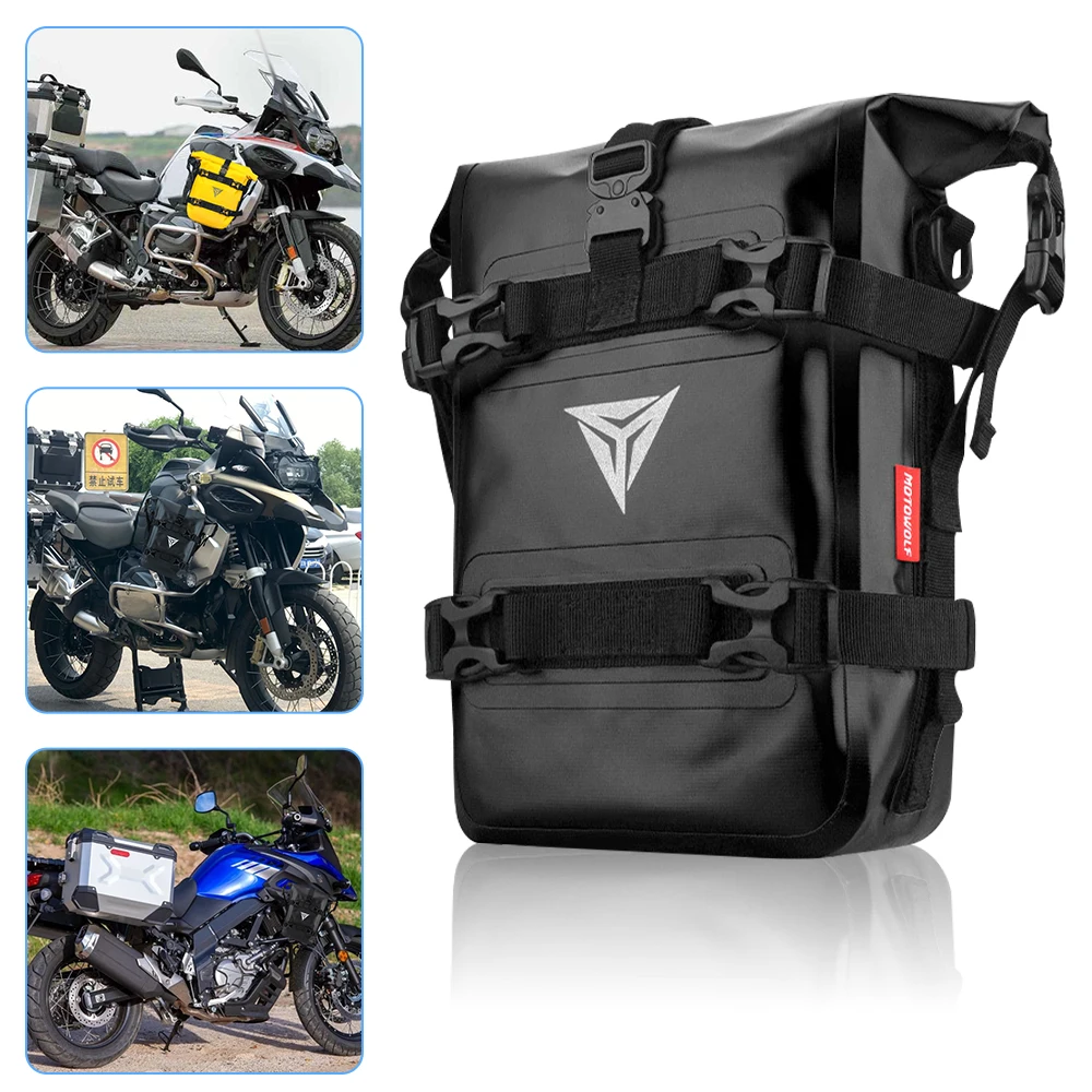 2PCS Motorrad Stoßstangen Tasche Wasserdichte 5L-8L Motorrad Seite Rahmen Tasche Motorrad Crash Bar Tasche Universal Werkzeuge Lagerung tasche – Detail 20