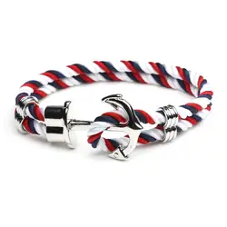 Navy Anchor Bracelet Street Fashion Retro Handmade Couple Double Layer Bracelet Trendy Men's Personalized Bracelet Jewelry Gifts