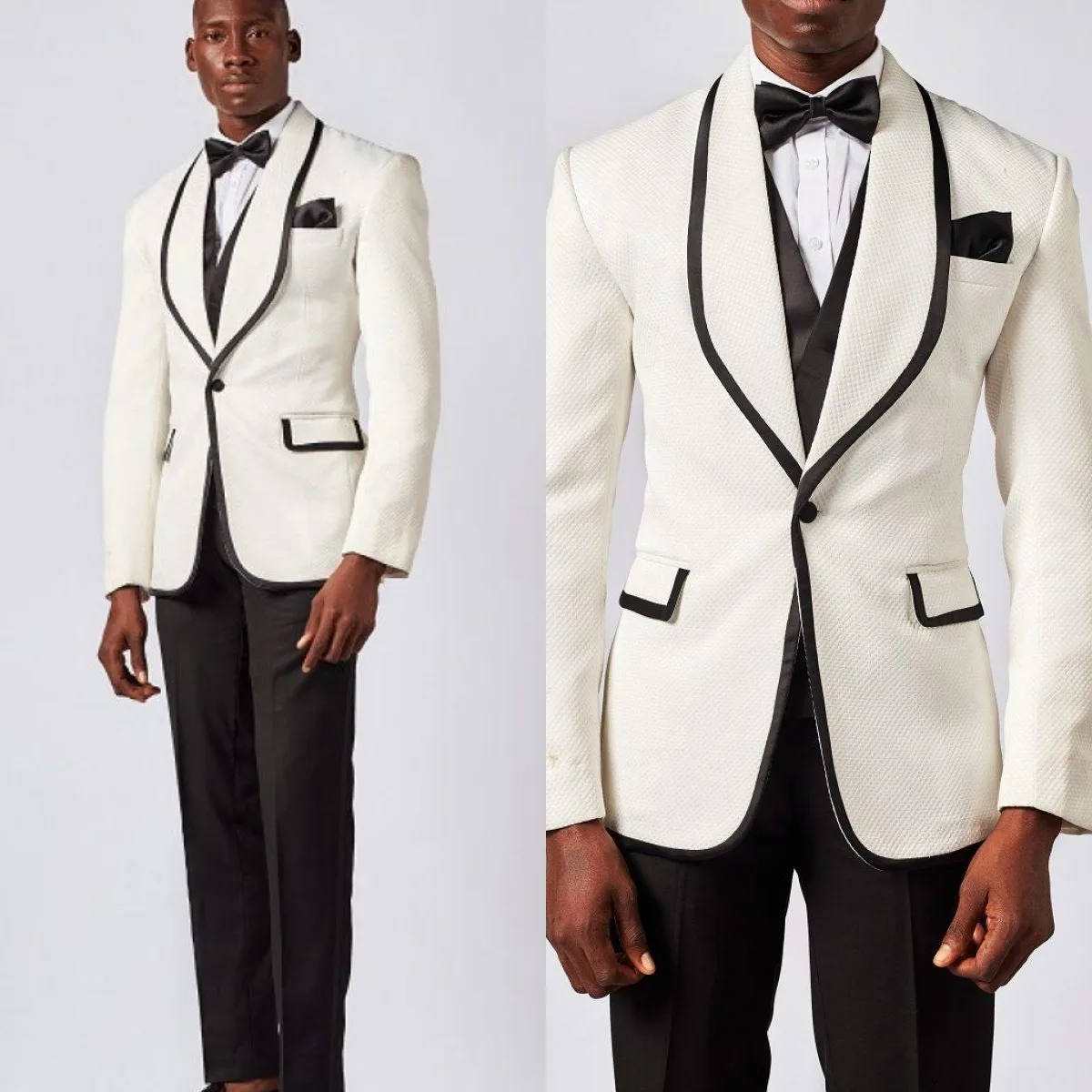 Customized Fashion Men Suit Shawl Lapel One Button Slim Fit Tuxedos Groomsman Wedding Wear 2 Piece Customized Party Wear