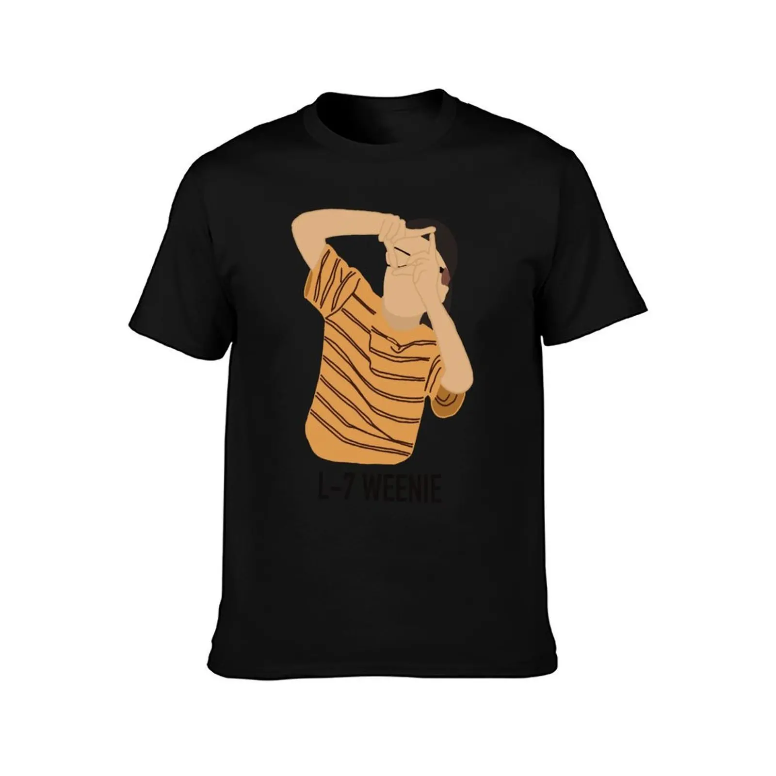 Sandlot L7 Weenie T-Shirt, Summer Casual Cotton Tee, Oversized Streetwear Tops, Vintage Graphic Print, Loose Fit Short Sleeve