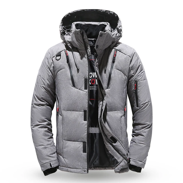 Down Jacket Men White Duck Winter Coat Windproof Warm Parkas Travel Camping Overcoat New in Thicken Solid Color Hooded Clothing 6