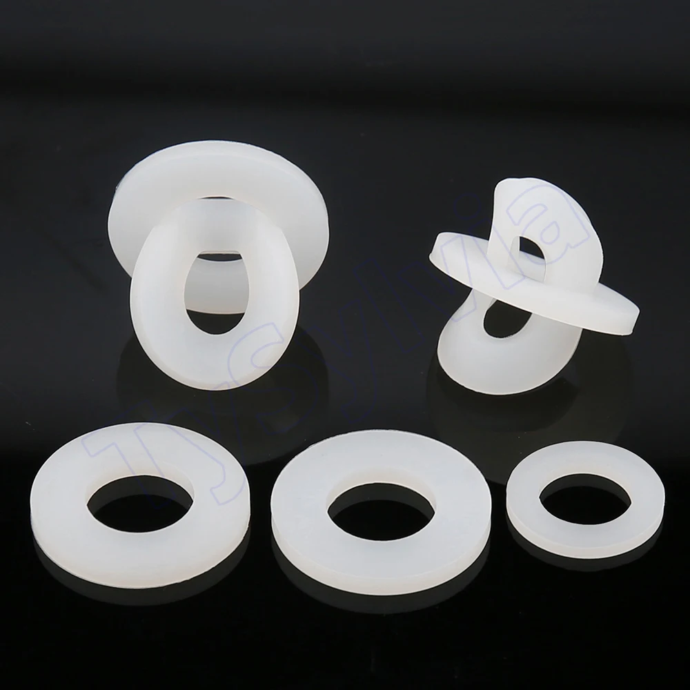 ID 6-36mm Soft Silicone Flat Washers OD 10-66mm Waterproof Shock Absorbing Sealing Gasket Thickness 0.5-6mm