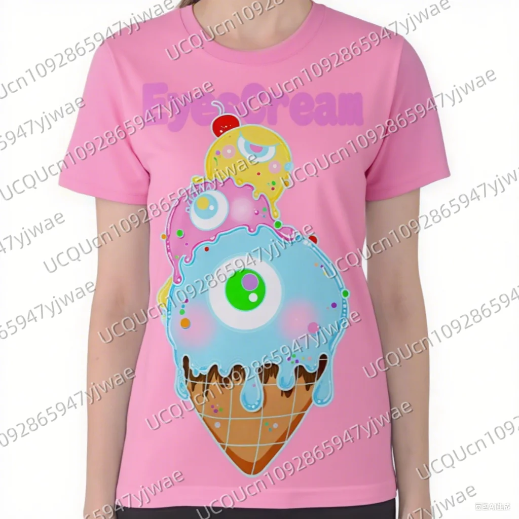 Camiseta Eyescream Baby Pastel Fairy Kei, bonita y dulce Hada Kawaii Kei Pastel Star Cloud Rainbow Pink, camisetas para mujer