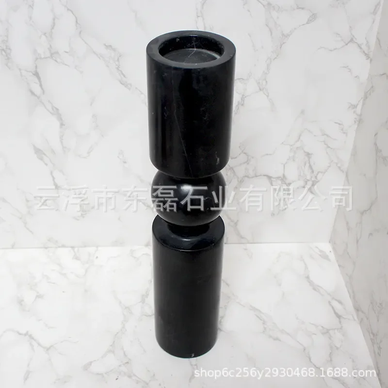 Modern Black Marble Candle Holder Luxury Home Decor Living Room Table Centerpiece Ornament for Wedding Party Decoration Gift