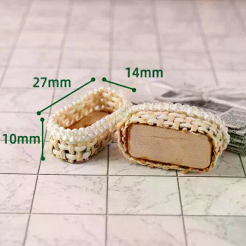 1/12 Dollhouse Miniature Rattan Frame Vegetable Food Storage Basket Model Toys