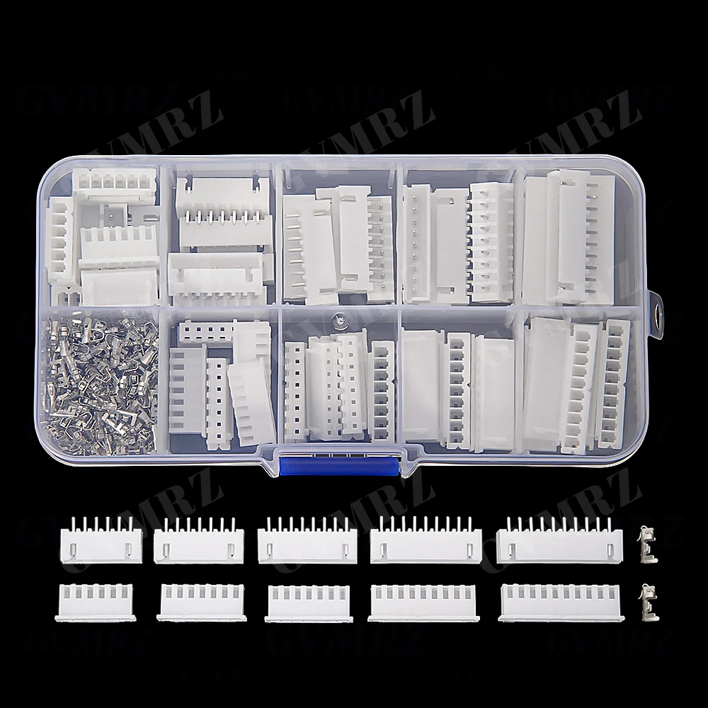 260PCS XH2.54 6/7/8/9/10 Pin Terminals Plastic Shell Male Female Plug  Socket Wire Connector XH 2.54 6P 7P 8P 9P 10P KIT 10P