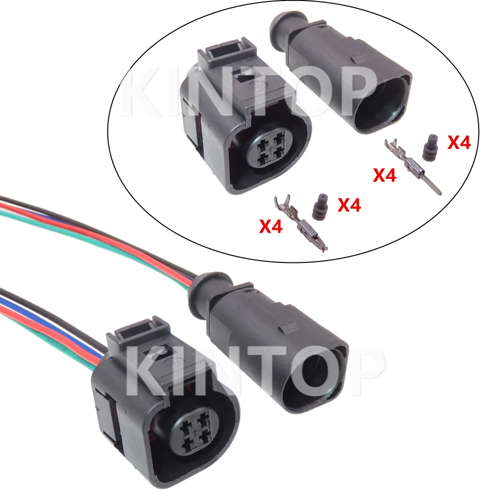 1 Set 4 Pins 4B0 973 712 4B0973712 4B0 973 812 4B0973812 AC Assembly Car Water Temperature Sensor Connector Auto Socket For VW