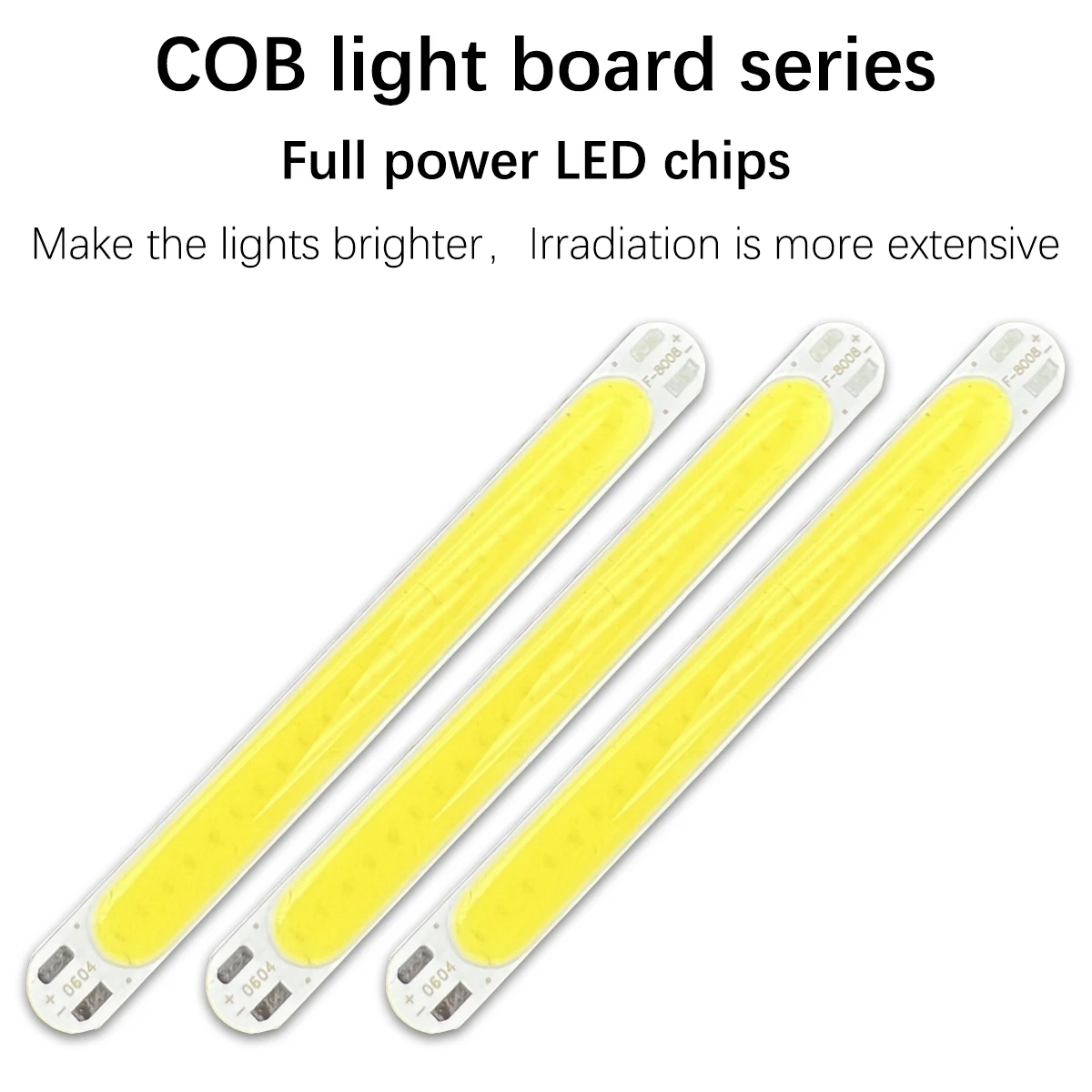 10PCS New 80x8mm 18-21V DC 6W Cold White LED Strip 600lm COB Light Source Bulb Chip on Board for DIY