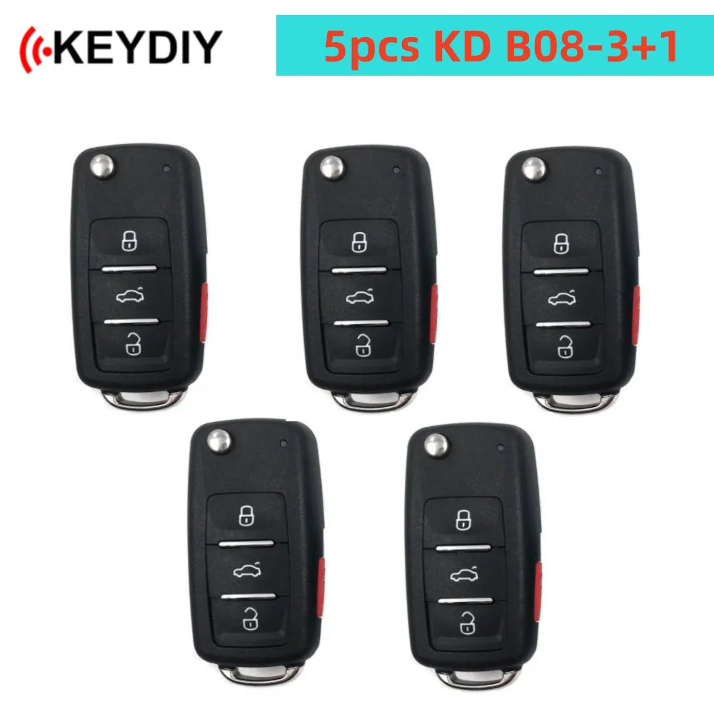 

5pcs KEYDIY B Series Universal KD Remote Control for KD900/KD-X2 MINI KD-MAX Programmer B08 3 B08 4 Button Remote car key