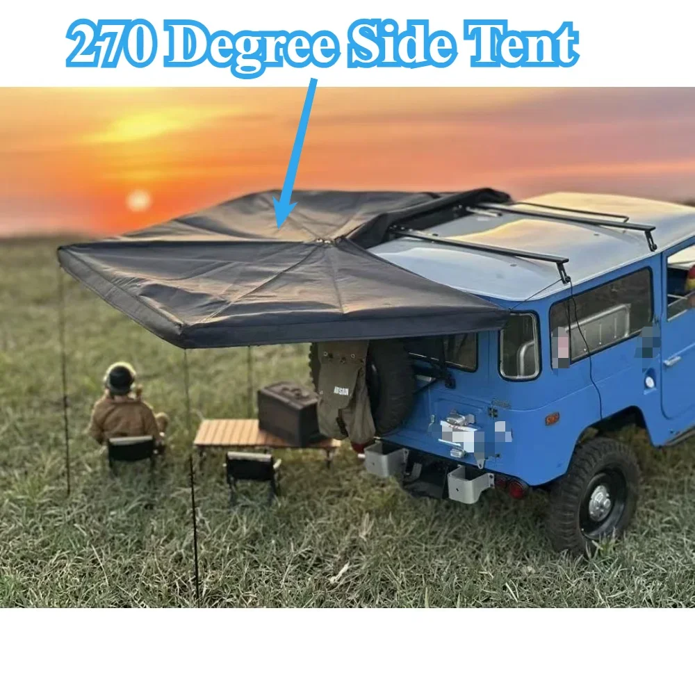 Universal Roof Rack Side Tent 270 Degree customizable size RC Crawler 1/10 1/8 Simulation Mood Piece Replacement Decor Parts