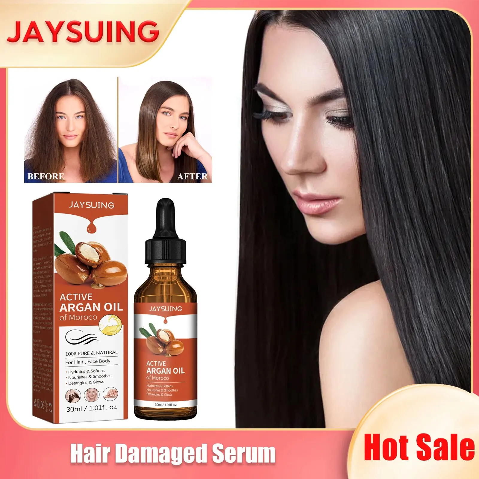 

Hair Smoothness Essential Oil Improve Dryness Hair Treatment Prevent Damaged Repair Spilt End Moisturizing Hair Nourishing Oil