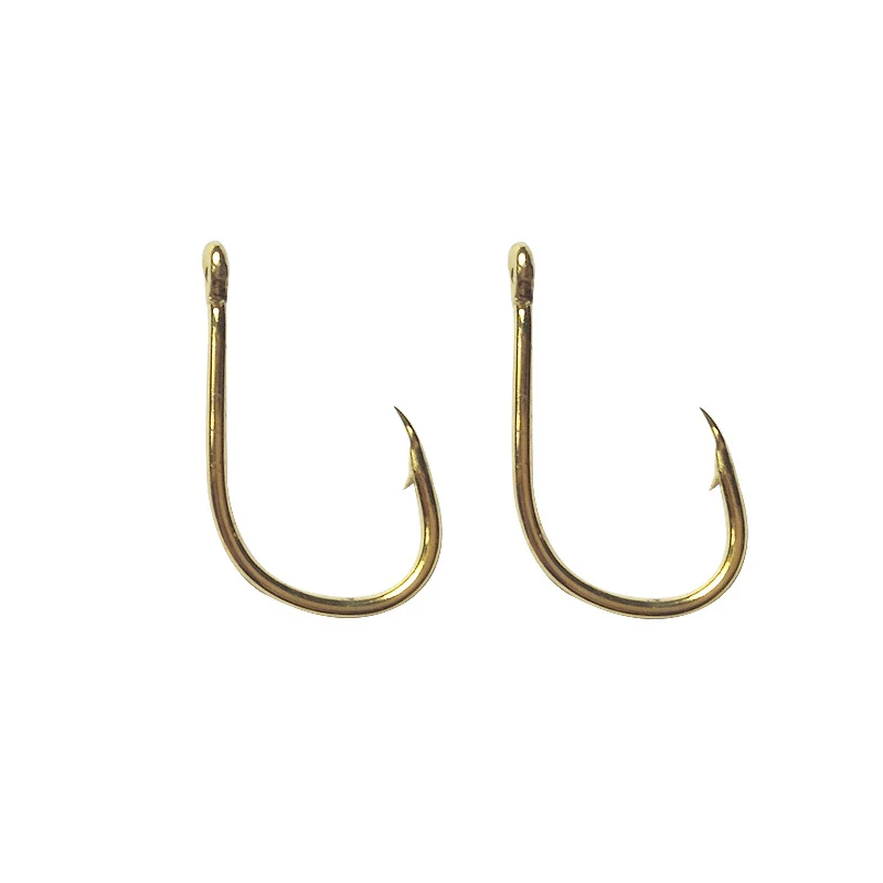 200pcs Fishing Hooks Carbon Steel Gold Single Circle Fishhook Fly Fishing Jig Barbed Carp Hooks Sea Tackle Accessories Pesca