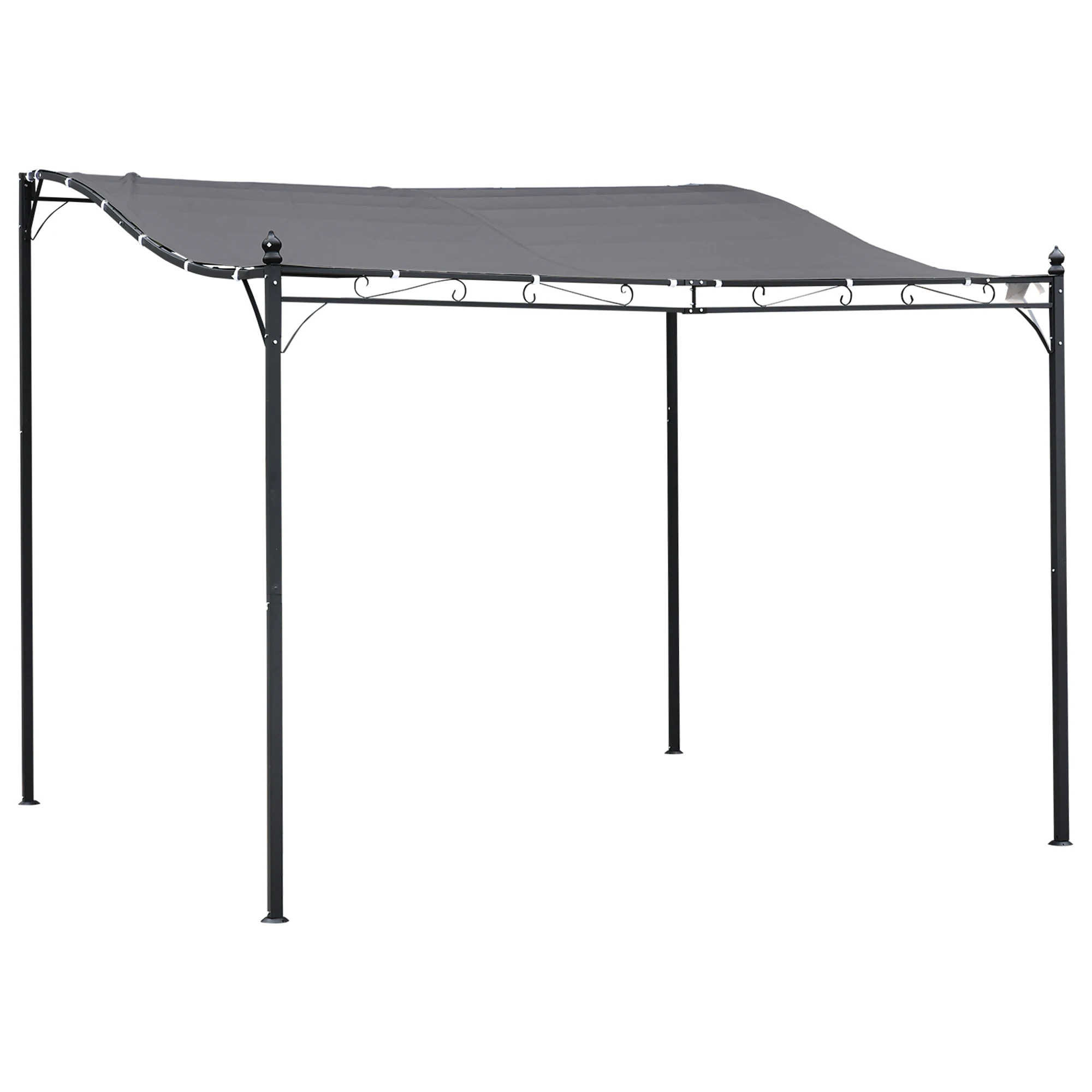 Cenador de Jardín 3x3 m Pérgola con Toldo y 16 Orificios de Drenaje para Patio Terraza Metal y Poliéster 180 g/m² Resistente