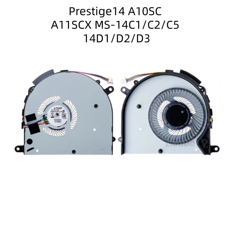 New Laptop CPU Cooling Fan For MSI Prestige14 A10SC A11SCX MS-14C1/C2/C5 14D1/D2/D3