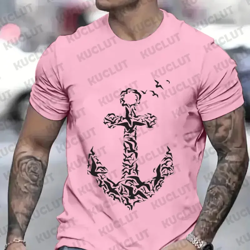 Футболка для мужчин, летняя мода, топы с графическим принтом Captain Y2k, пляжные футболки морского моряка, мужская одежда, уличная одежда больших размеров