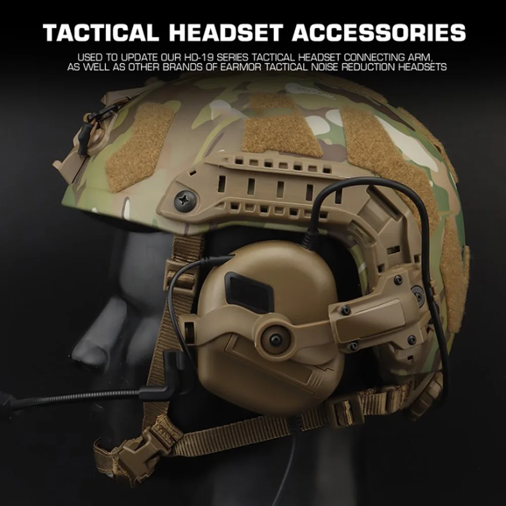 GEN 5 Tactical Headset Bracket Hunting Shooting Noise Cancelling Headphone Mount for FAST OPS Wendy M-LOK ARC Helmet