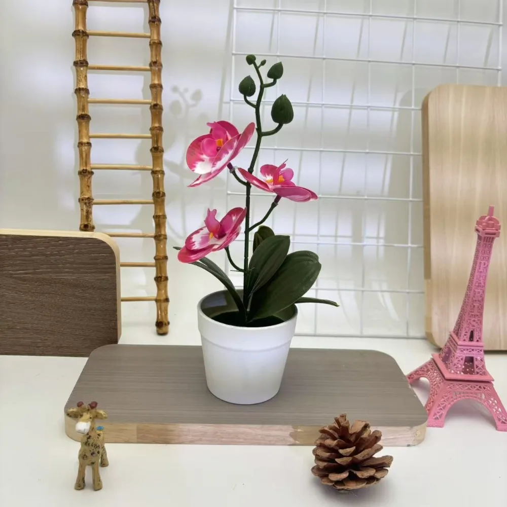 Creative 26cm Simulated Butterfly Orchid DIY Gifts Artificial Orchid Bonsai Artificial Flower Bonsai for Home Wedding Decor