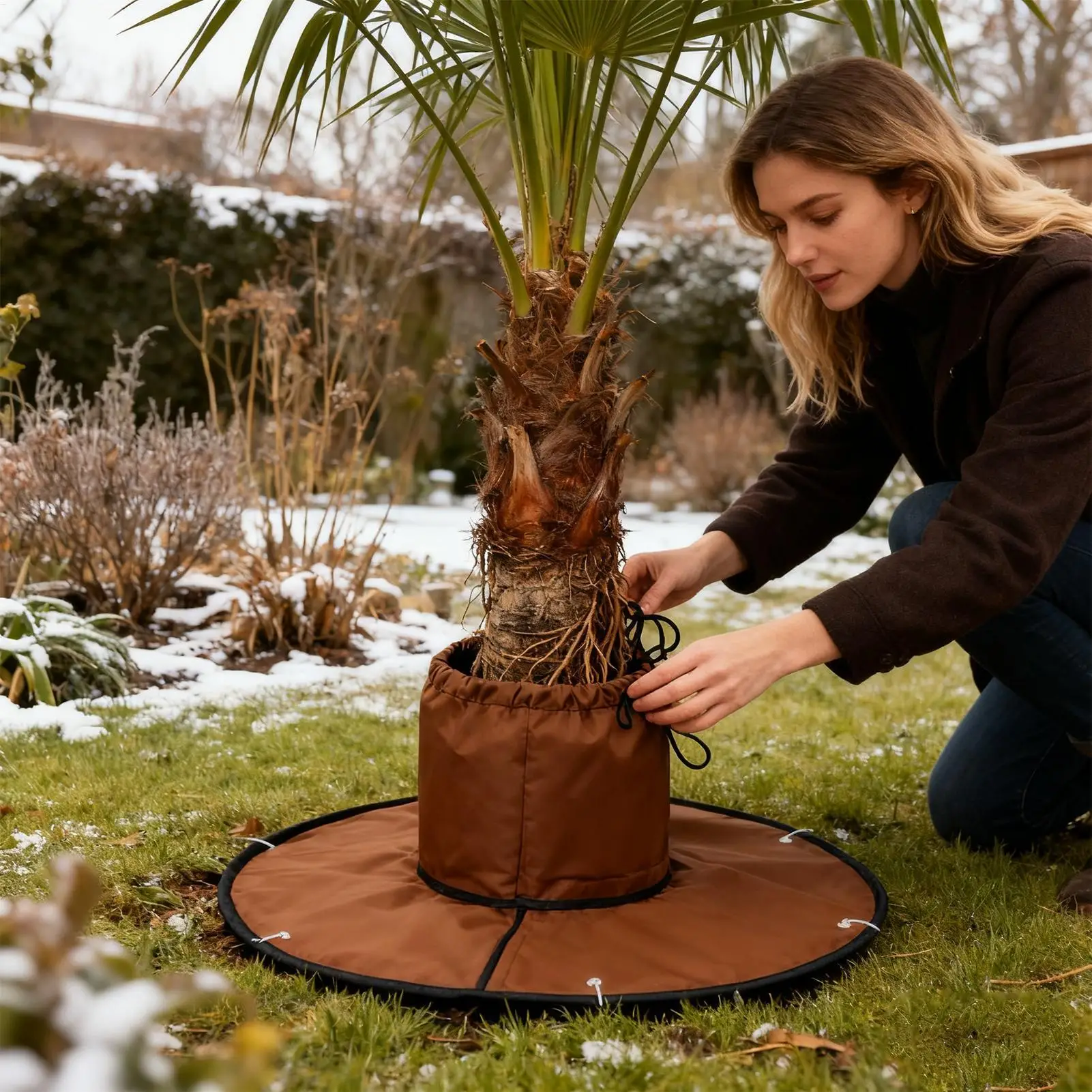 Tree Root Winter Protection Cold Weather Tree Trunk Frost Barrier Plant Root Frost Cover For Winter Outdoor Backyard Lawn Garden