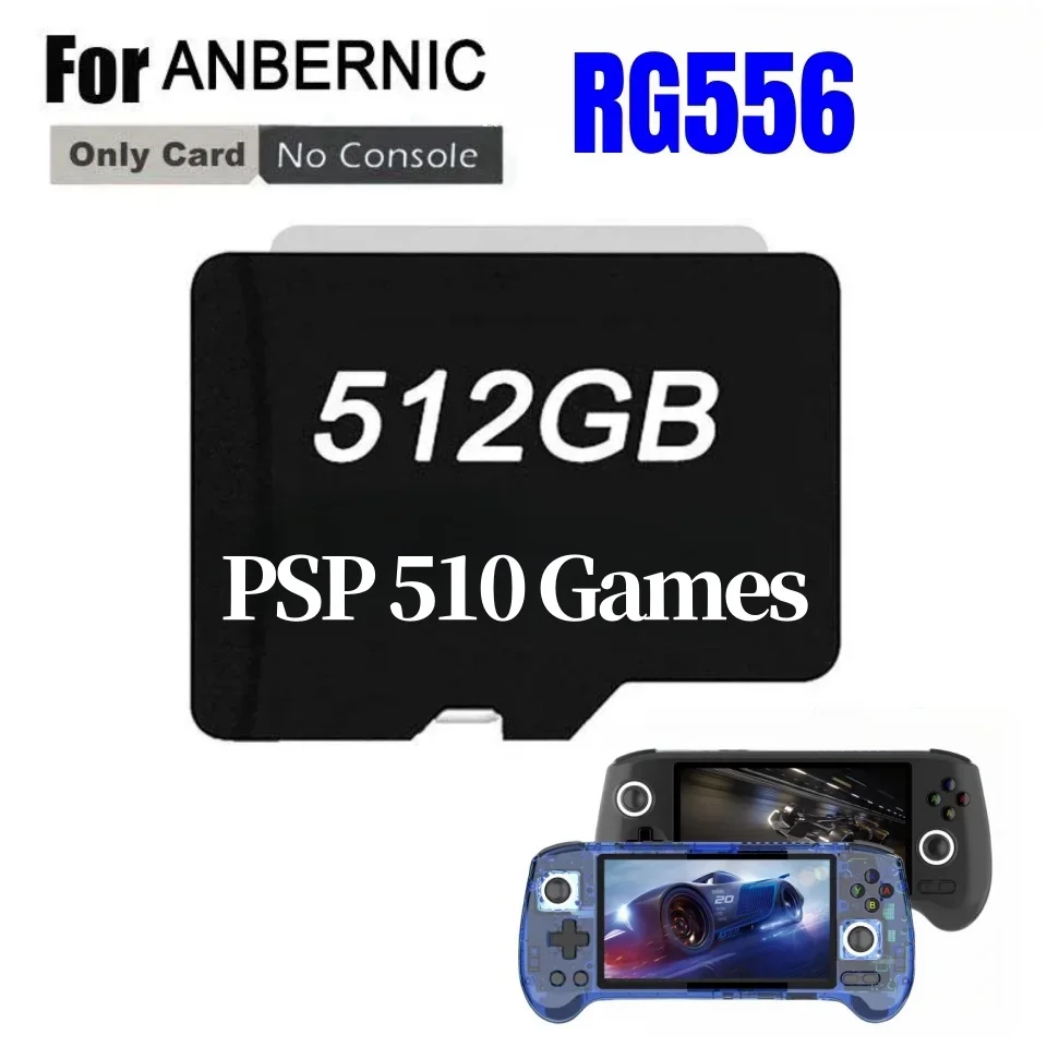 FOR ANBERNIC RG556 TF Card Portable Console 80000 Games  512G Plug&play Pre-install Retro Games Memory Card PS2 Handheld Game