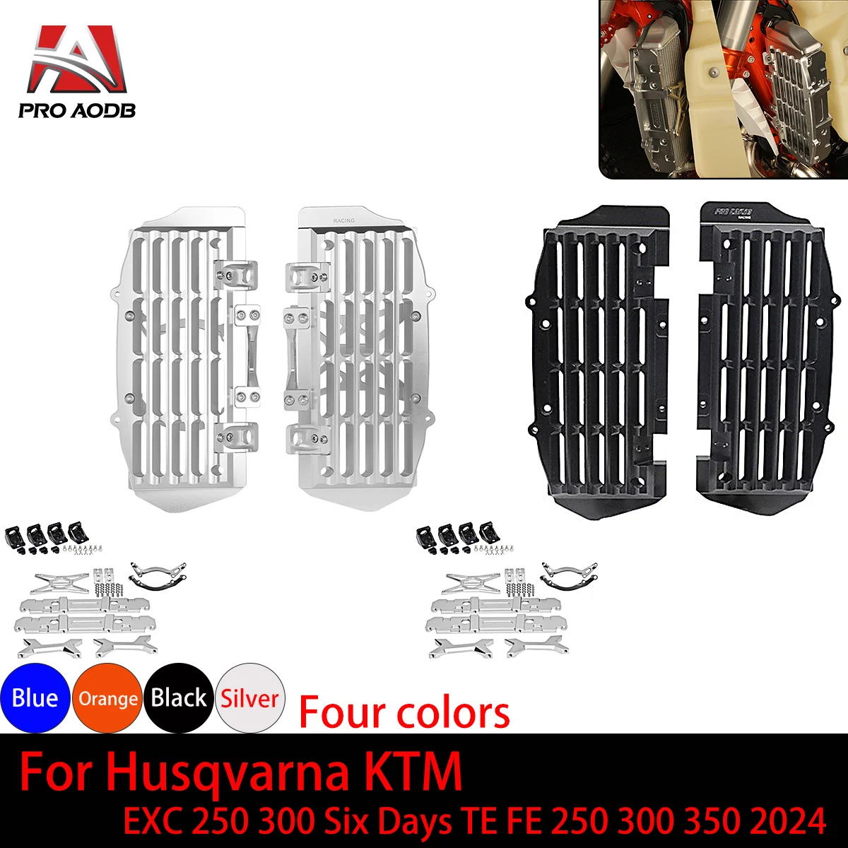 

2024 NEW Motorcycle For Husqvarna TE FE 250 300 350 For KTM EXC 250 300 Six Days Motocross Radiator Grill Guard Protector Cover