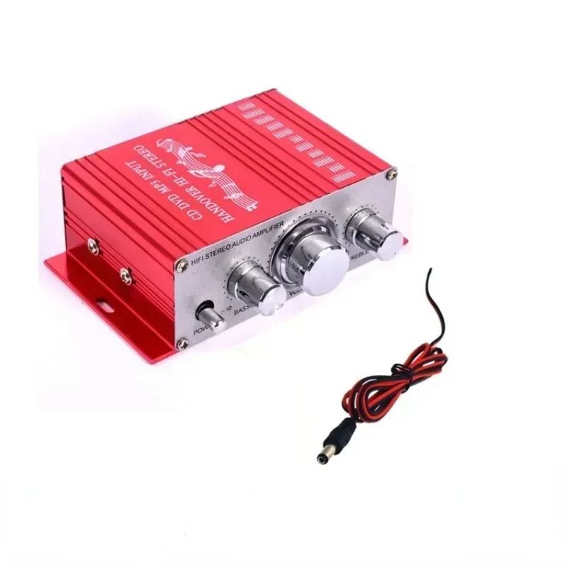 Mini Audio Eindversterker Volumeregeling Aluminium Compact Hi-Fi Stereo Ontvanger 12V voor Tablet Computer Thuis Auto Audio TV