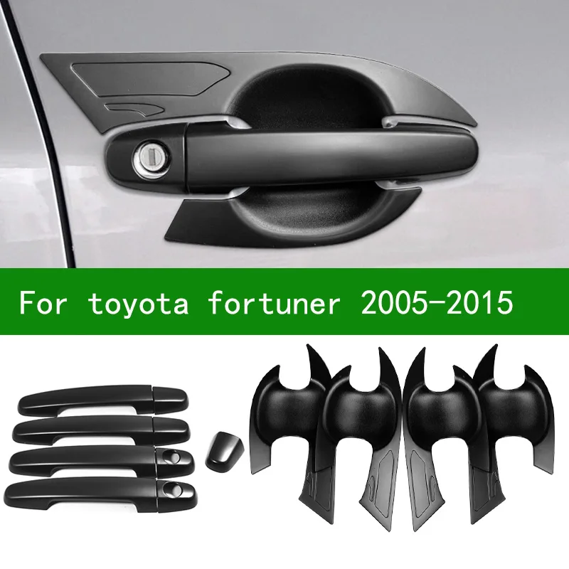 

Accessory glossy black car Side Door Handle bowl cover trim For toyota fortuner 2005-2015 2012 2010 2008 2009 2014 2013 2014