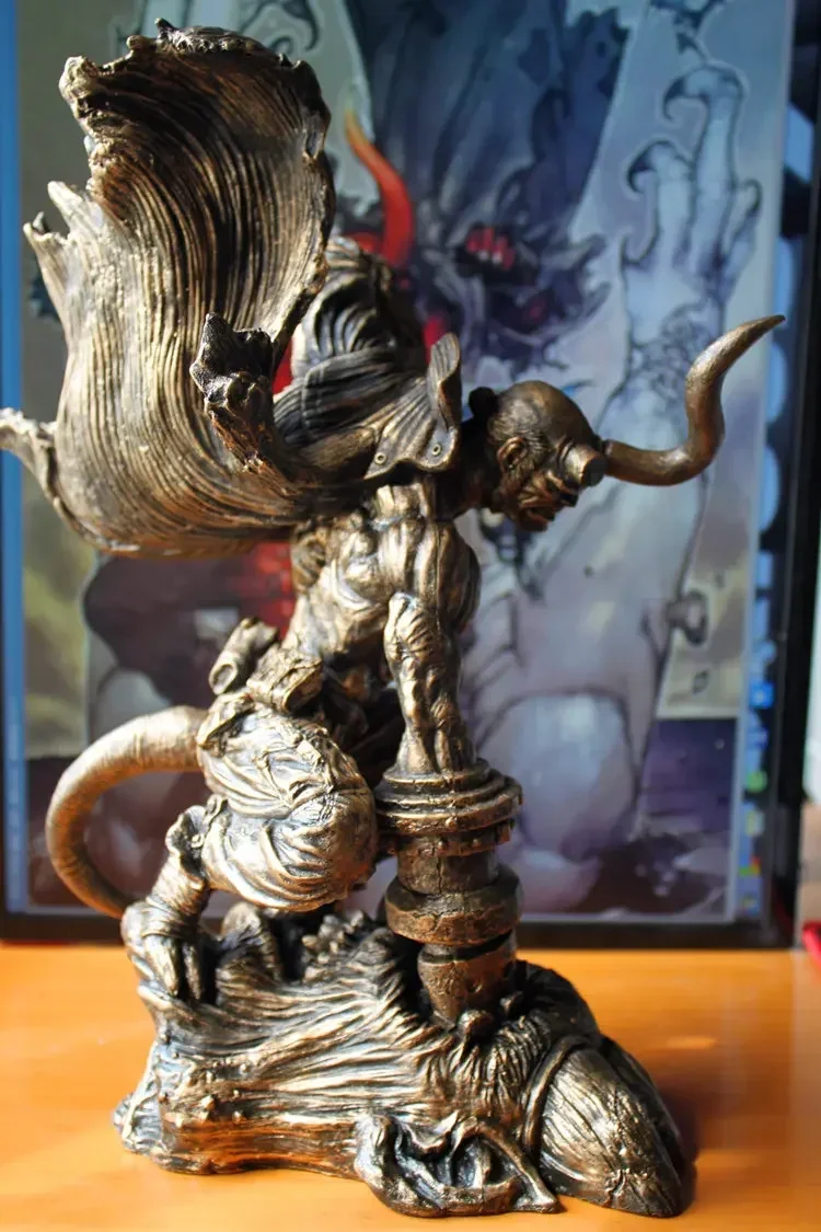 HELLBOY-Statue en résine édition de combat angryi, 36cm, grand modèle de collection, base de figurine, décoration de la maison et de la chambre, cadeau le plus récent