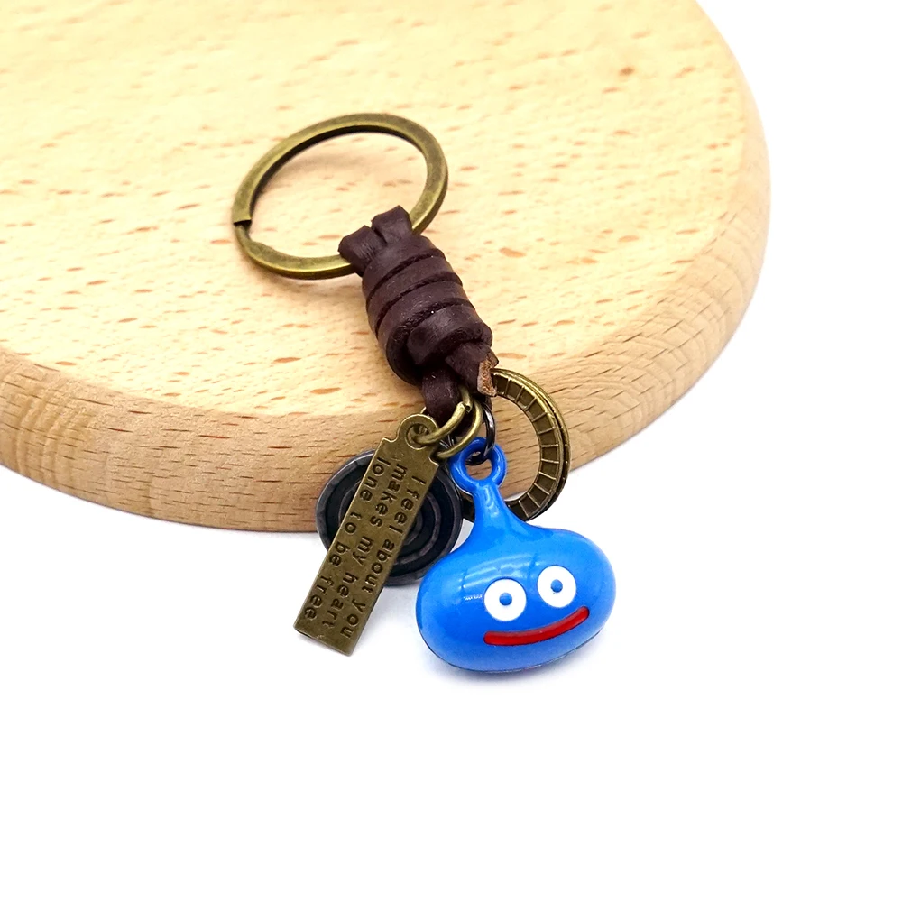 Game Doragon Kuesuto Leather Keychain Shield Sword of Road Dragon Quest Key Chain Men Keychains Accessories Key Ring llaveros