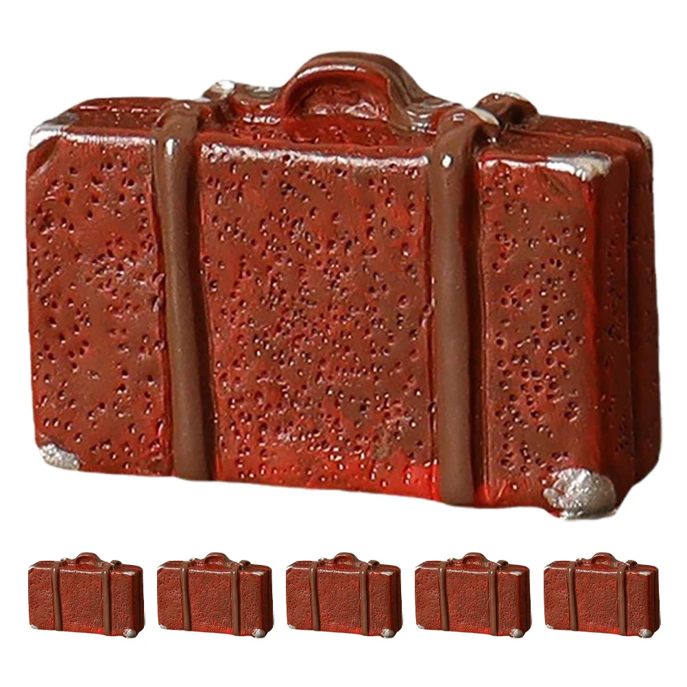 6 Pcs House Dollhouse Mini Luggage Party Favor Miniature Suitcase Tiny Model