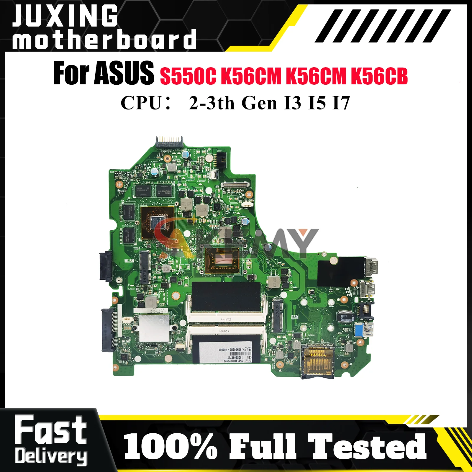 

K56CM Laptop Motherboard For ASUS K56CM K56CB K56CA K56C S550C Notebook Mainboard With I3 I5 I7 CPU 100% tests OK fast shipping