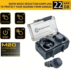 EARMOR M20 tappi per le orecchie elettronici auricolare Anti rumore tappi per le orecchie cancellazione del rumore paraorecchie per la protezione dell'udito delle riprese NRR22db