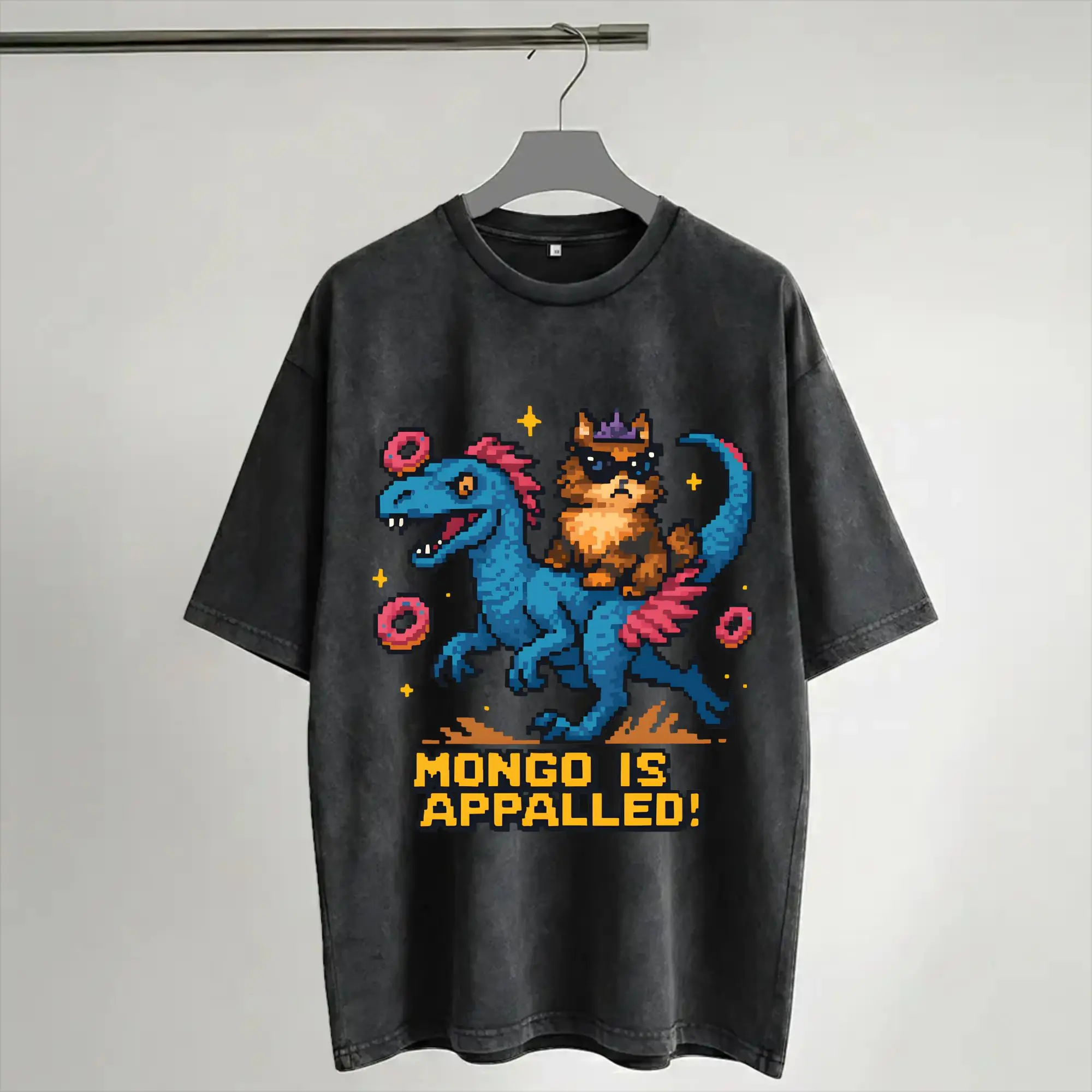 Carl And The Princess Donut and Mongo Dungeon Crawler Carl  Merch Washed T Shirts for Men Women Streetwear Hip Hop T-Shirts