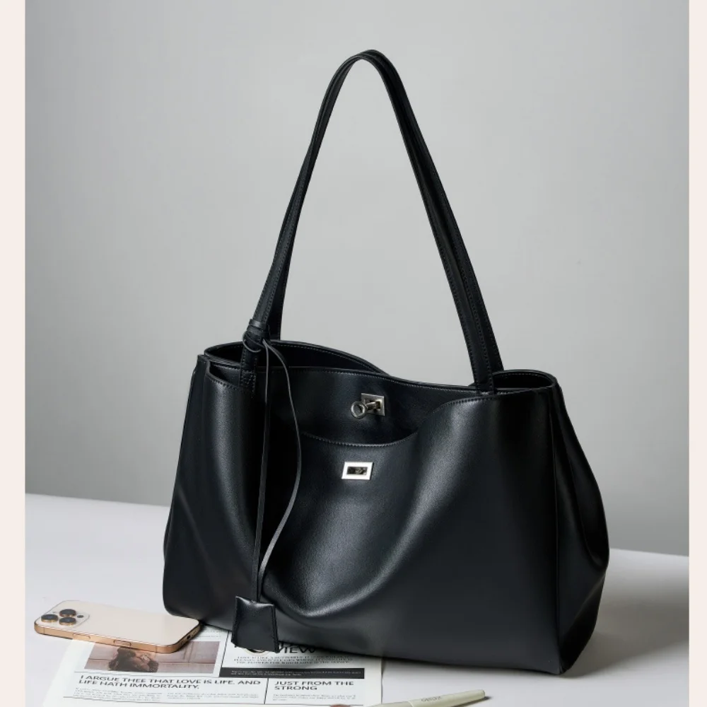 

High-End Rodeo Genuine Leat Armpit Bag Women's Top Layer Cowhide Large Capacity Commuting Shoulder Tote Bag armpit top Bag KZ005