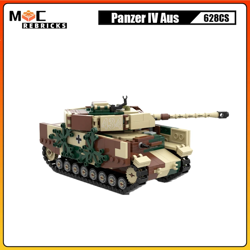 WW2 Military German Panzer IV Ausf H Medium Tank Building Block Fighting Vehicles Vehicles Display Model Bricks Toys for Boys