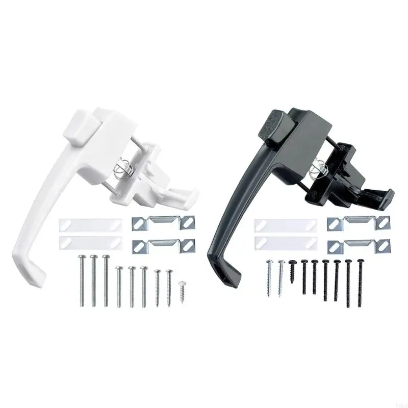Screen and Storms Door Handle Set with Night Lock, 1-3/4 Inch Hole Spacing, Fit 3/4 to 1-1/4 Inch or Metal Door Y5GB