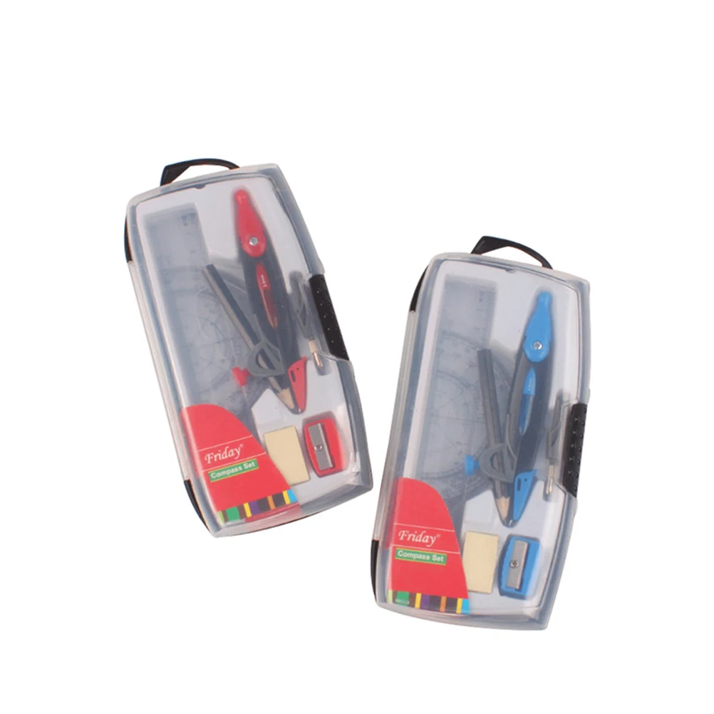 1 set 1 Set Compasses Set Portable Drafting Tool Lightweight School Stationery Teaching Supplies Drawing Equipment For