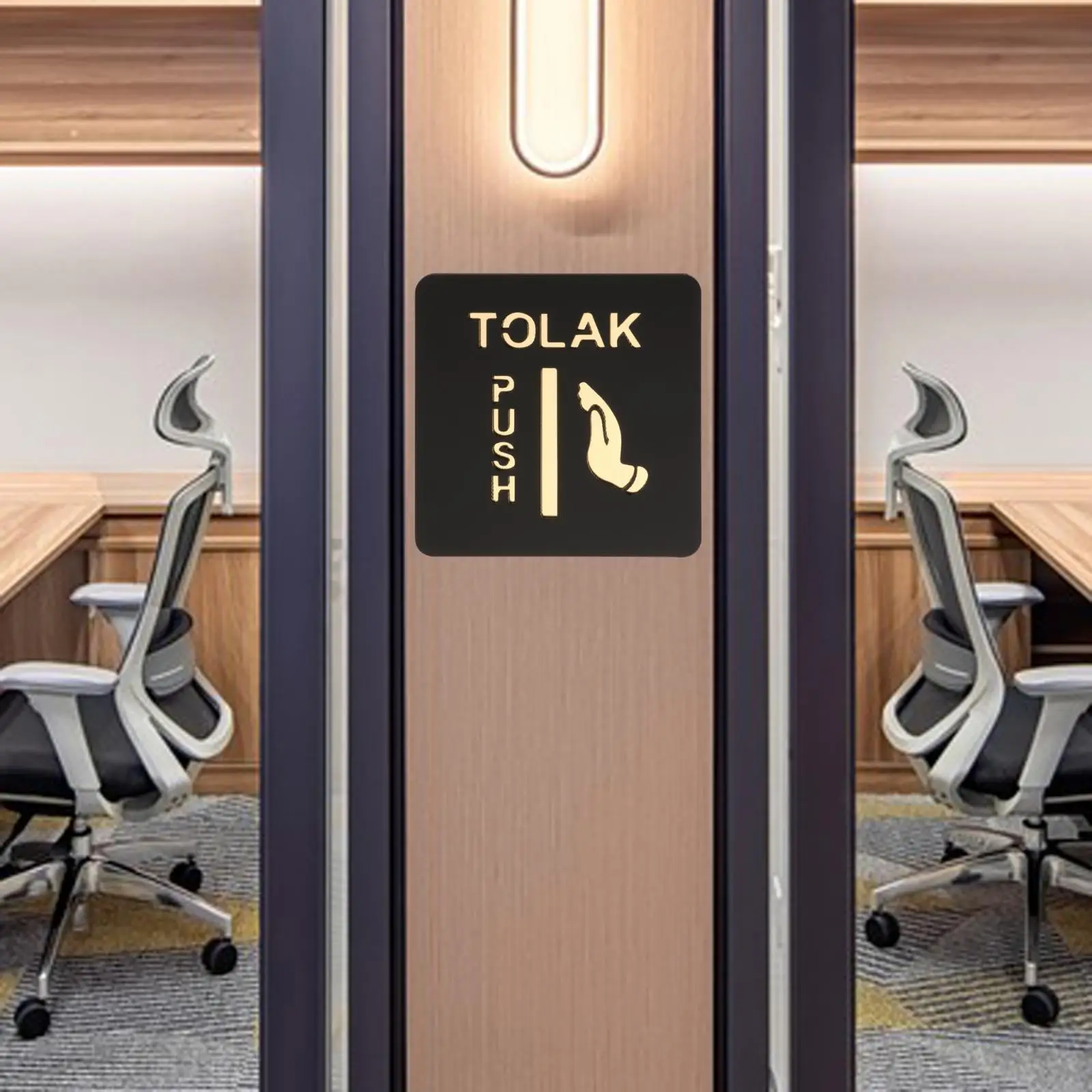 High Quality Acrylic Push Pull Door Signage Personalized Decal for Business Restaurant Office