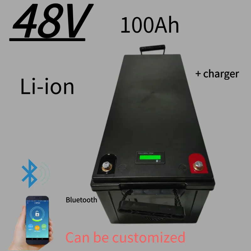 GTL lithium 48v 100AH lifepo4 battery with BMS for tricycle golf cart inverter Solar energy storage scooter + 10A charger 100K+