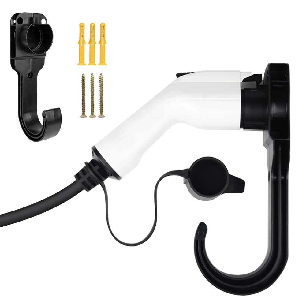 EV Charger Cable Holder For Electric Car Charging Wall Mount Bracket Gun Head Socket Universal For Type 2 Connector EU Plug