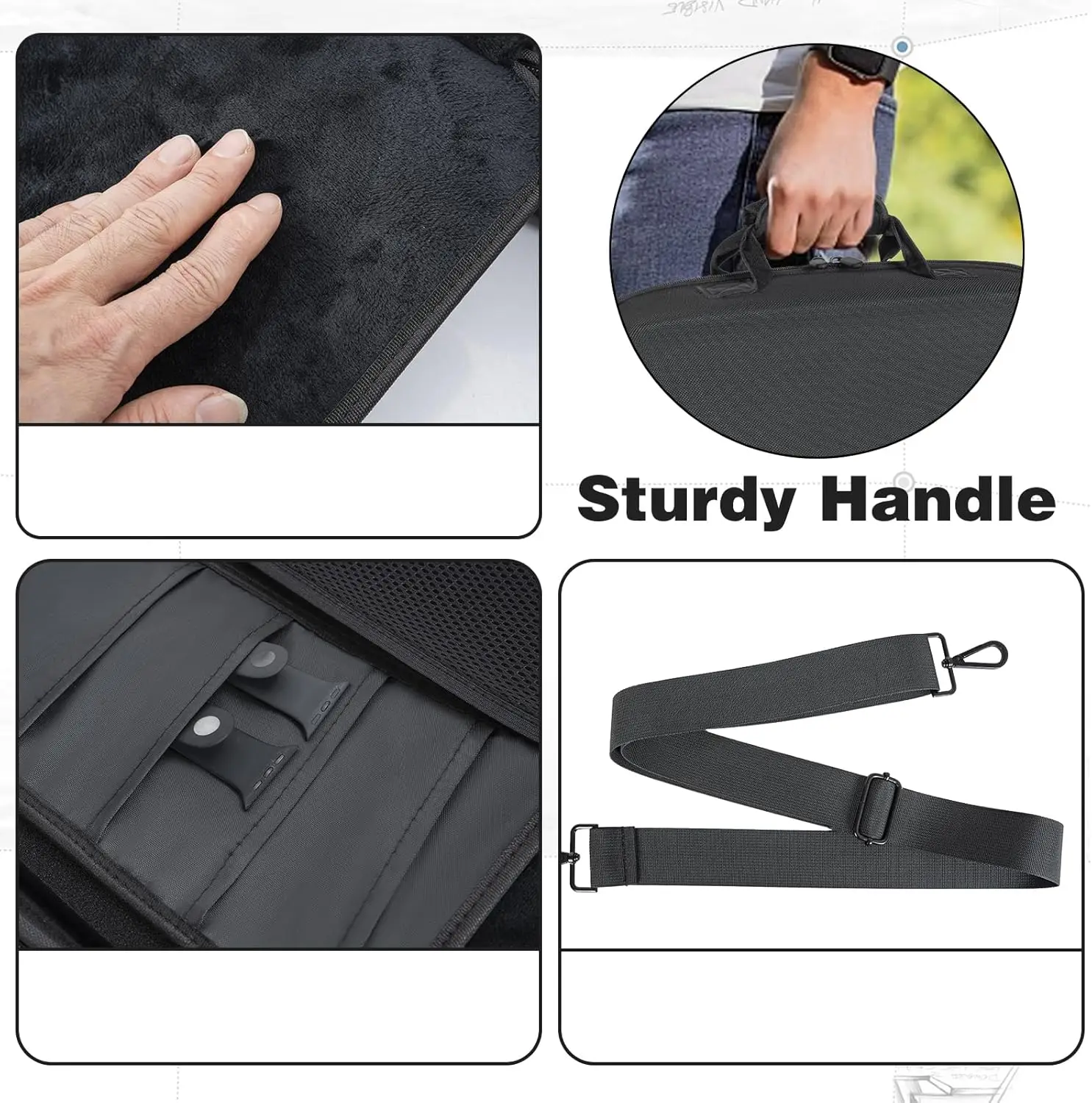 Caixa de armazenamento de relógio com 42 slots, estojo de viagem acolchoado portátil para relógios