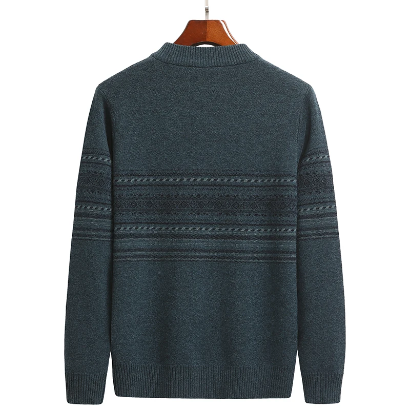 

Мужской вязаный шерстяной свитер свободного кроя с длинным рукавом и круглым вырезом, осенне-зимний, повседневный, комфортный, теплый, молодежный трикотаж
