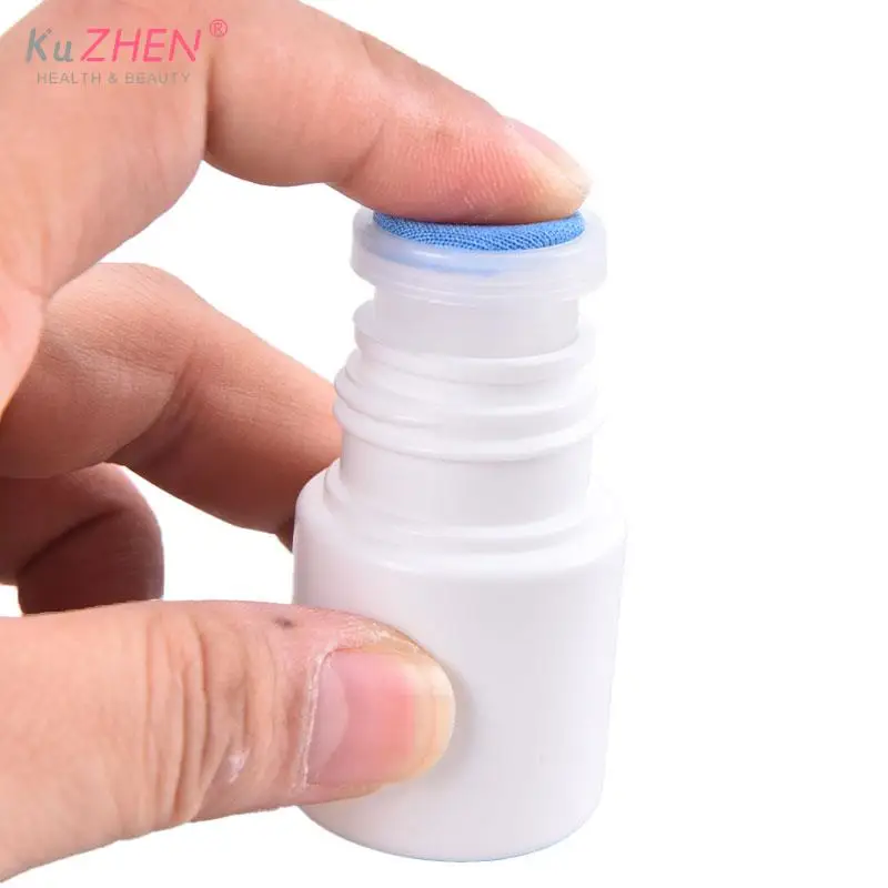 Soreness Liquid Bottle With Sponge Applicator 15/50/100/150ml White Medicine Liquid Bottle With Blue Sponge Head Separate Bottle