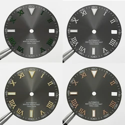 NH35 29mm Roman Numeral Watch Dial Green Luminous For NH35A 4R35 Movement Replacement Watch Parts