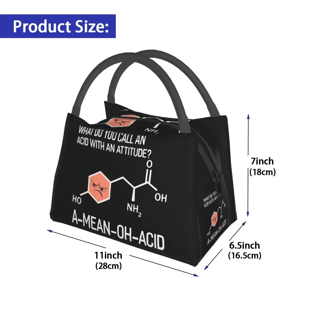 Science Chemistry Pattern Lunch Bag Biology Funny Lunch Box For Unisex Travel Portable Cooler Bag Print Tote Food Bags