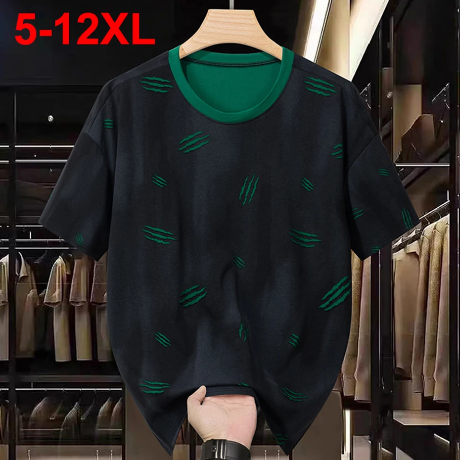 

Scratch Graphic T Shirt 11XL 12XL Plus Size Men T-shirt Summer Casual Loose Tee Tops Big Size 9XL 10XL Tshirt Black