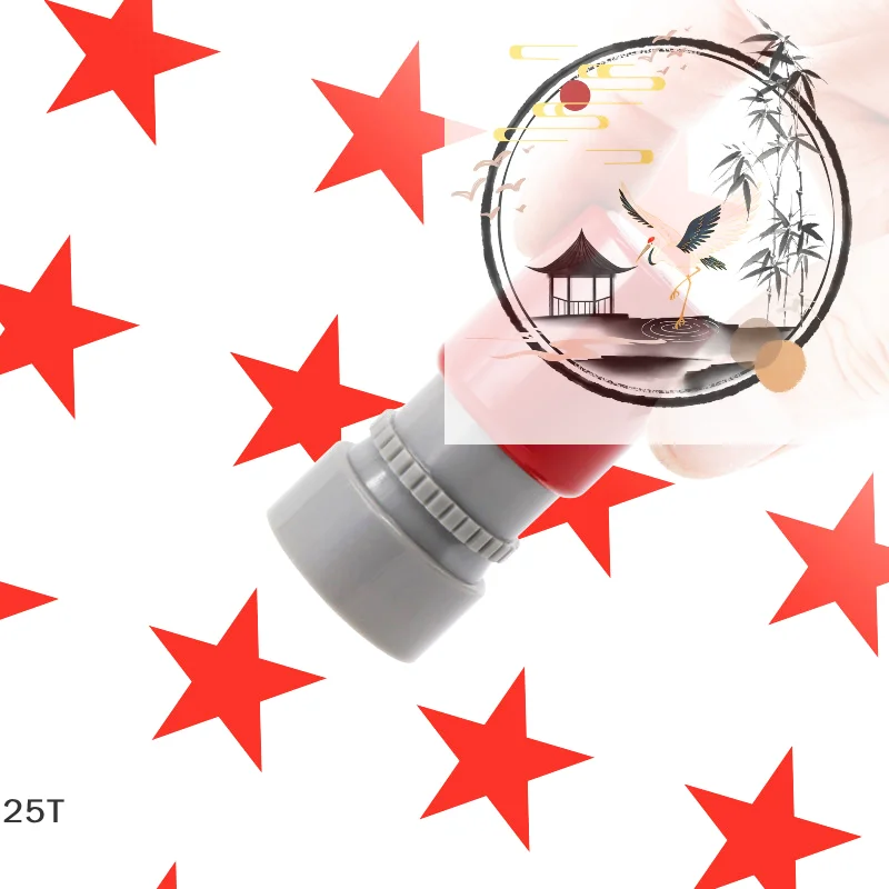 School Teachers Family Use Red Five-pointed Star Stamp Encourage Children Teaching Award Stamp Automatic Ink