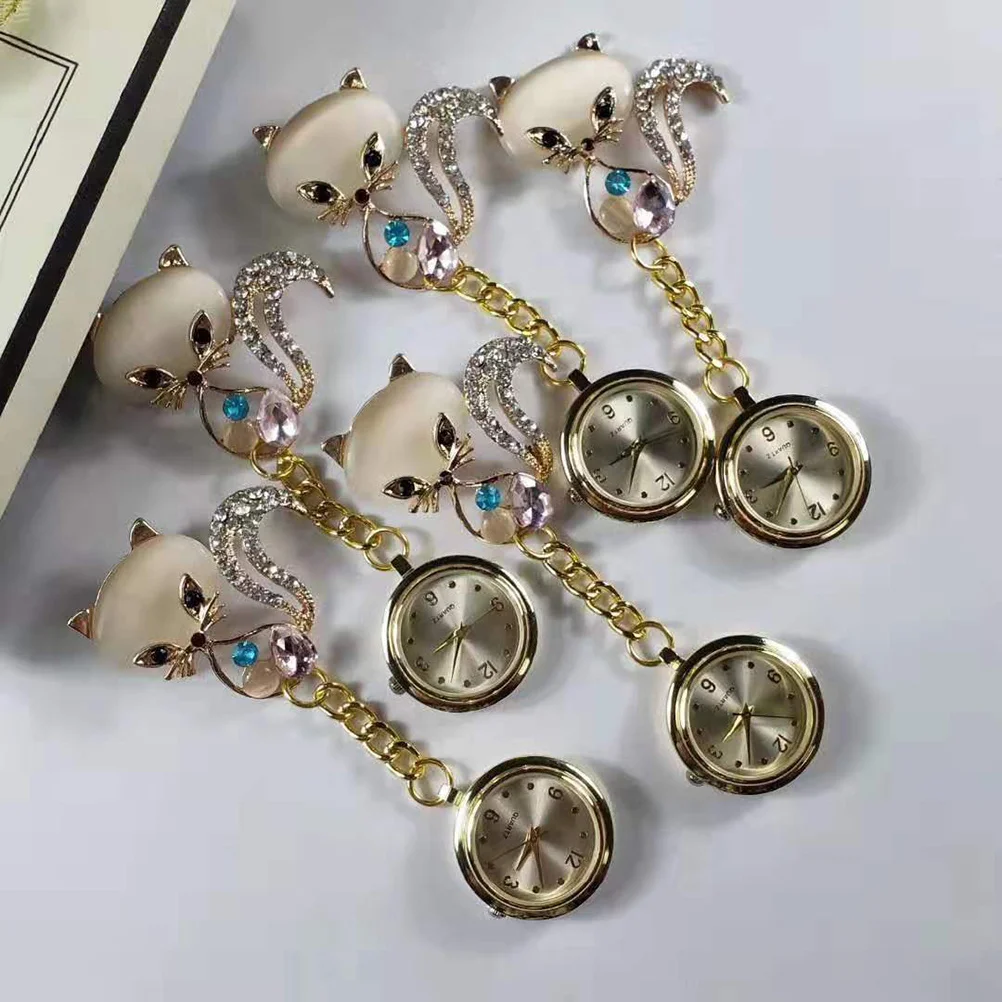 

Elegant Pocket Watch Nurse Doctor Medical Worker Rhinestone Decor Hanging Portable Watch for Clothing Accessory