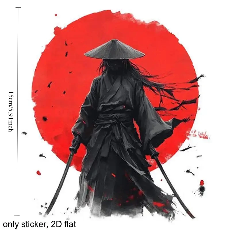 Samurai Double-Sided Printed Scratch Proof Sticker Waterproof Clear Vinyl Decal for Car Bumper Motorcycle Body