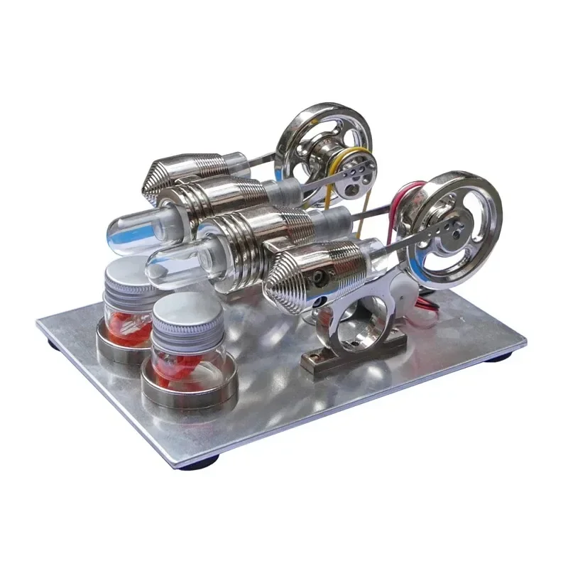 

Stirling Engine Four-cylinder Balanced Steam Power Generation Model Technology Scientific Power Generation Experiment Toy