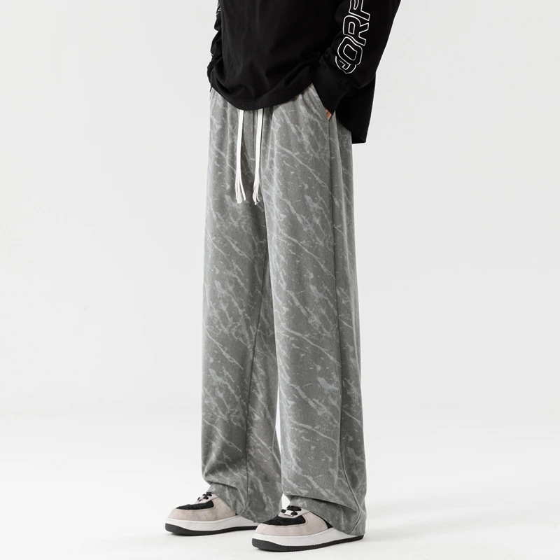 

Corduroy Men's Pants Spring Autumn 2025 New Loose Large Size Casual Long Pants American Sle Wide Leg Sweatpants for Teens